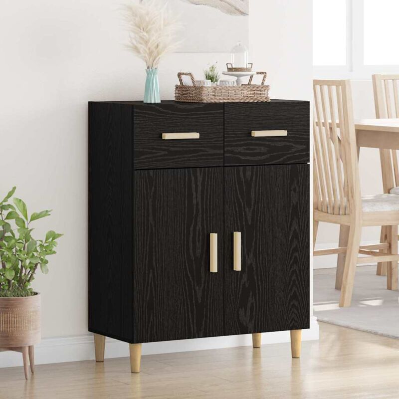 Sideboard Schwarz Eichen-optik 34 X 69, 5 X 89 Cm Holzwerkstoff Vidaxl