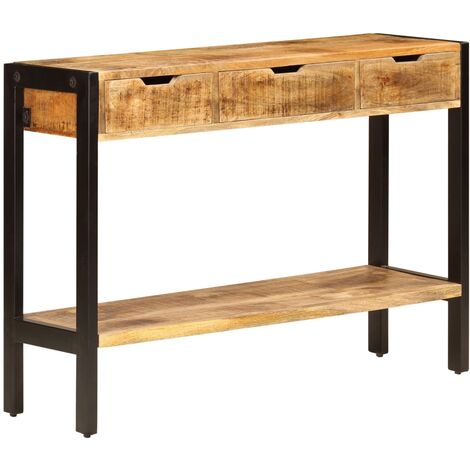 vidaXL Sideboard with 3 Drawers 110x35x75 cm Solid Mango Wood