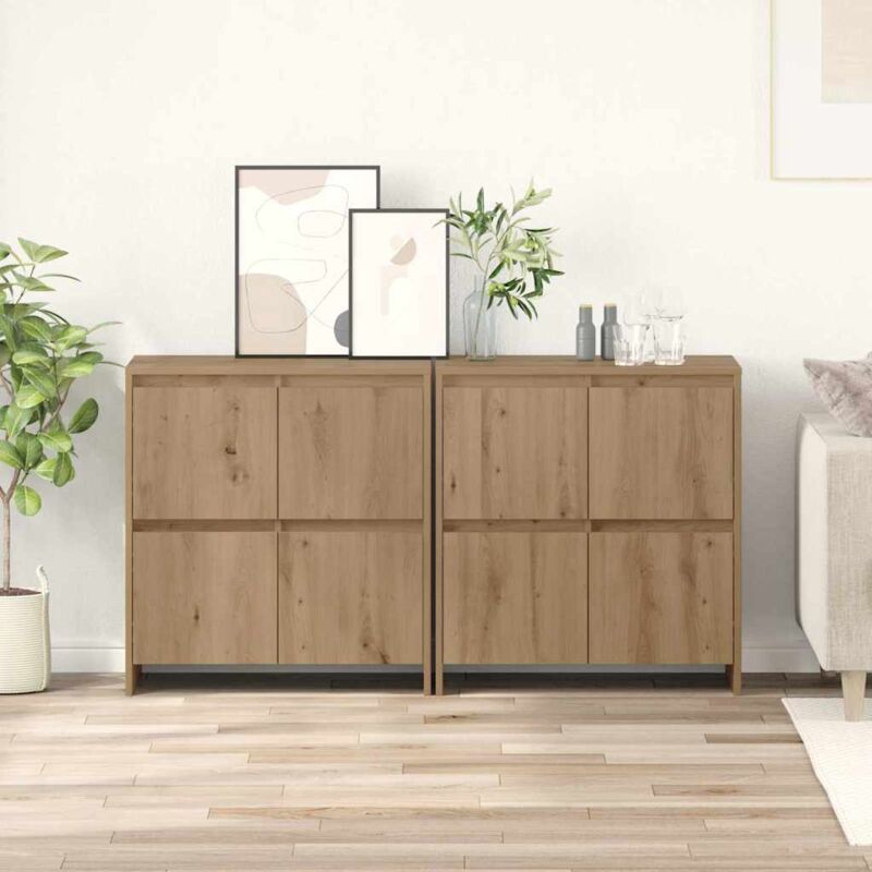 Sideboards 2 Pcs Eiche Handwerklich 70 X 41 X 75 Cm Vidaxl