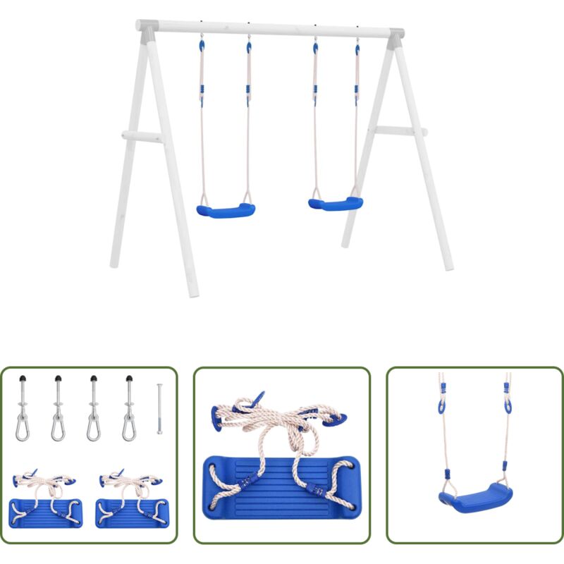 Balançoire extérieure - Sièges de balançoire avec cordes 2 pcs bleu 37x15 cm PE