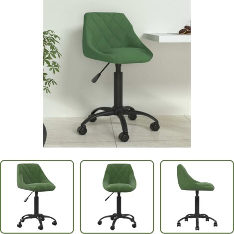 vidaXL Silla ajustable -  Silla de comedor de terciopelo verde oscuro