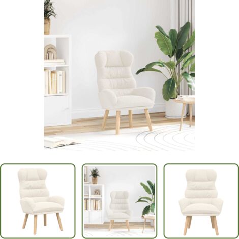vidaXL Silla cómoda -  sillón Crema 69 x 74 x 93 cm Tela Sherpa