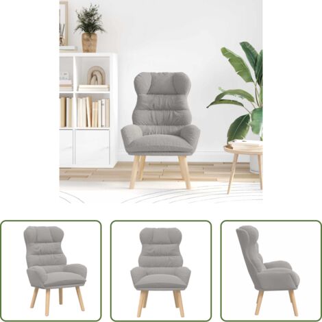 vidaXL Silla cómoda -  sillón Gris Claro 69 x 74 x 93 cm Tela Sherpa