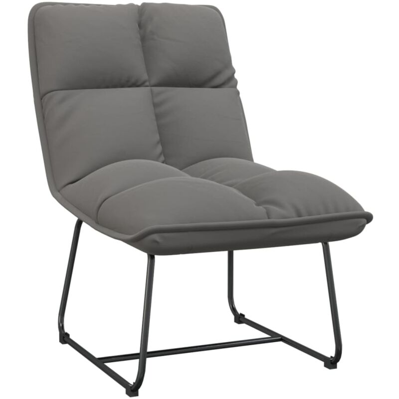 

vidaXL Silla con estructura de metal terciopelo gris claro - Gris