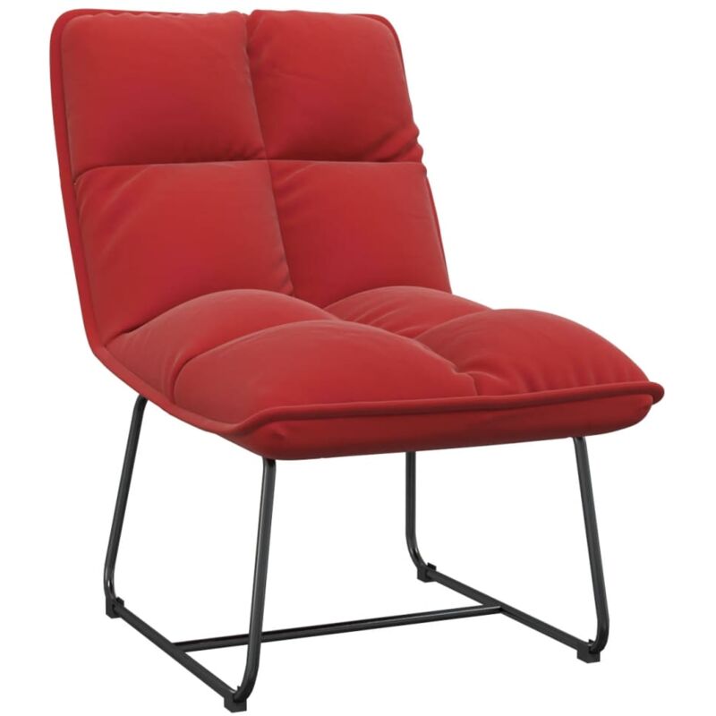 

Silla con estructura de metal terciopelo rojo vino tinto - Rojo - Vidaxl