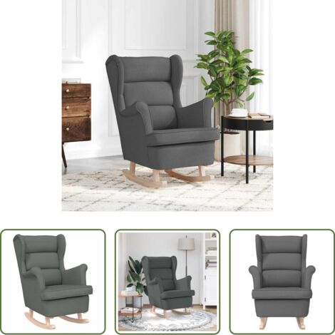 vidaXL Silla de balancín -  Silla mecedora de tela gris oscuro 74x90x102 cm