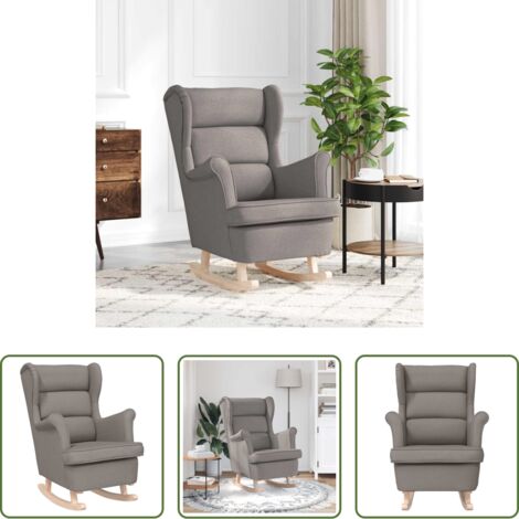 vidaXL Silla de balancín -  Silla mecedora de tela taupe 74x90x102 cm