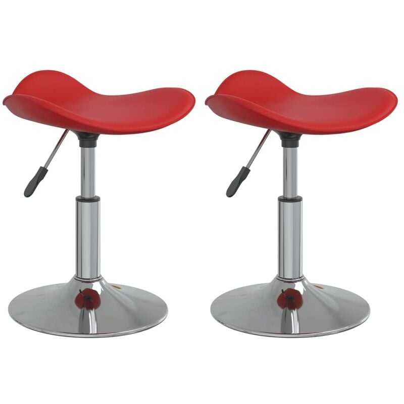 

vidaXL Silla de comedor 2 uds acero cromado cuero artificial rojo vino - Rojo