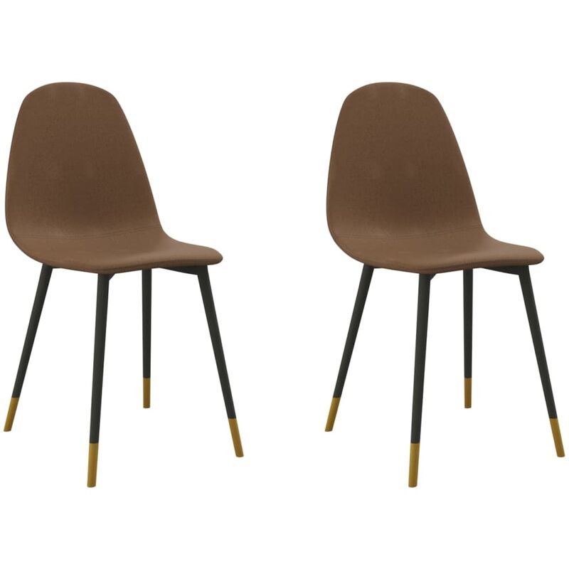 

vidaXL Sillas de comedor tela 2 uds marrón - Marrón
