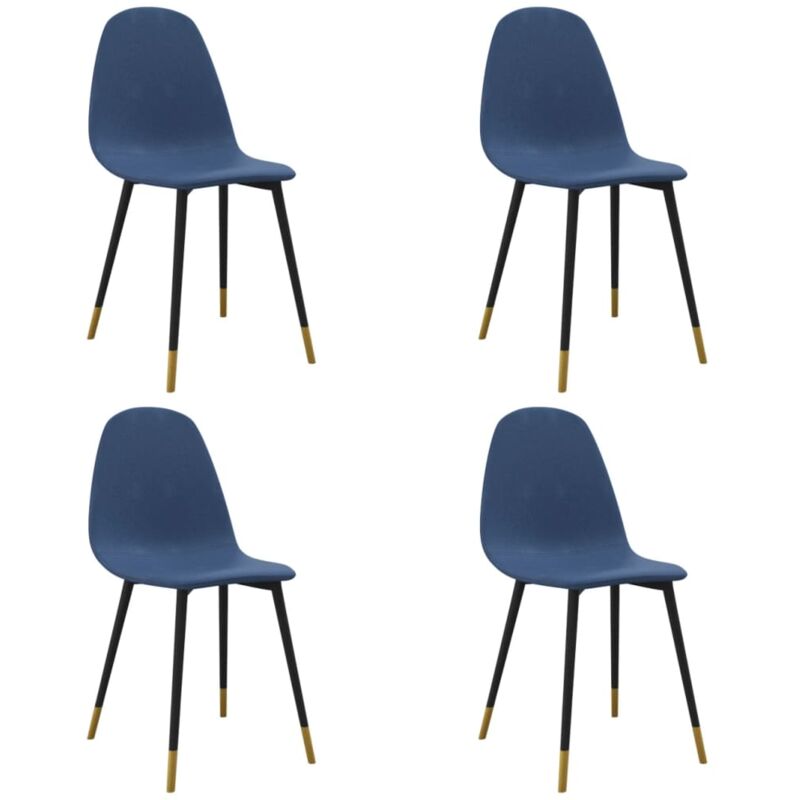 

vidaXL Sillas de comedor tela 4 uds azul - Azul