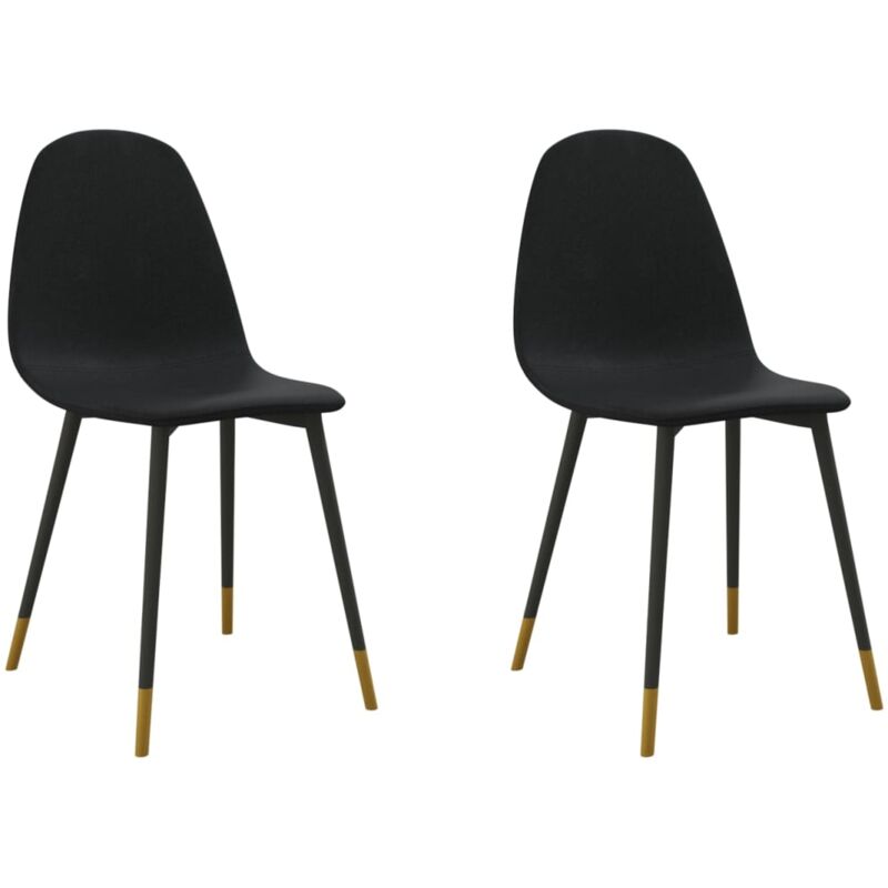 

vidaXL Sillas de comedor tela 2 uds negra - Negro