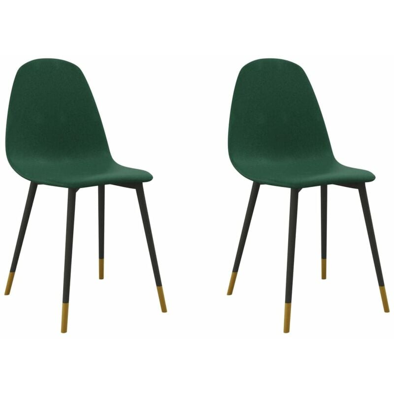 

vidaXL Sillas de comedor tela 2 uds verde - Verde