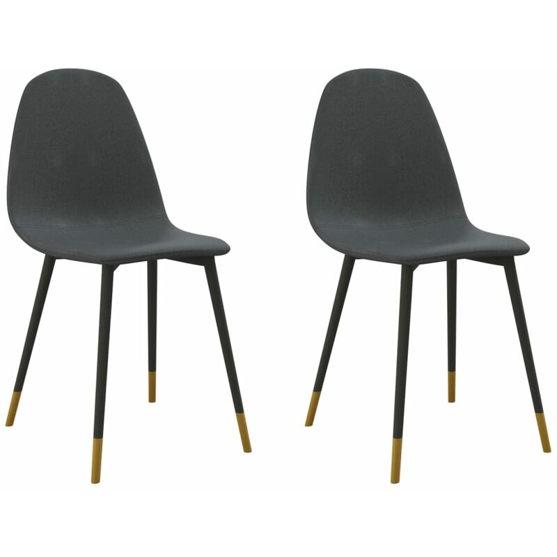 

vidaXL Sillas de comedor tela 2 uds gris oscuro - Gris