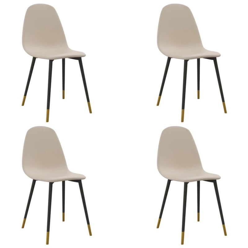 

vidaXL Sillas de comedor tela 4 uds color crema - Crema