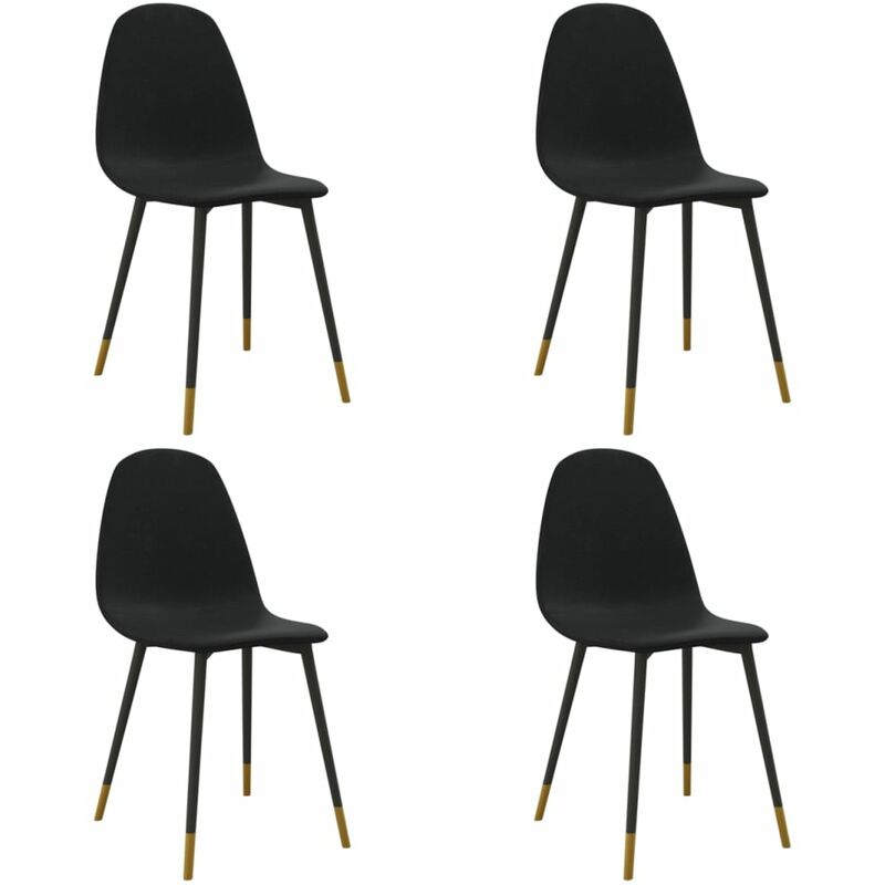

vidaXL Sillas de comedor tela 4 uds negra - Negro