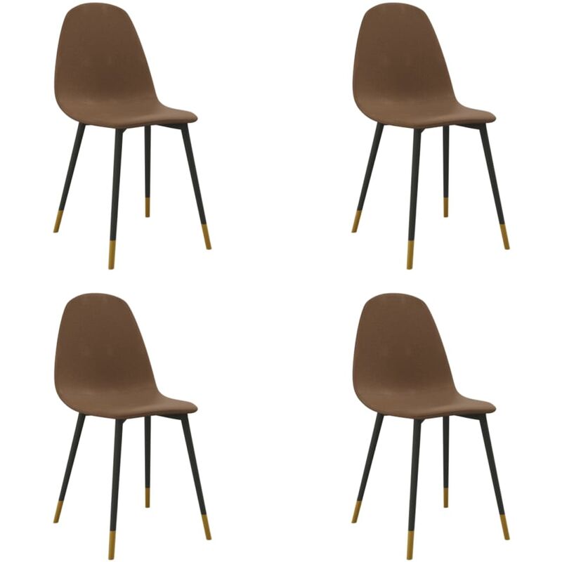 

vidaXL Sillas de comedor tela 4 uds marrón - Marrón