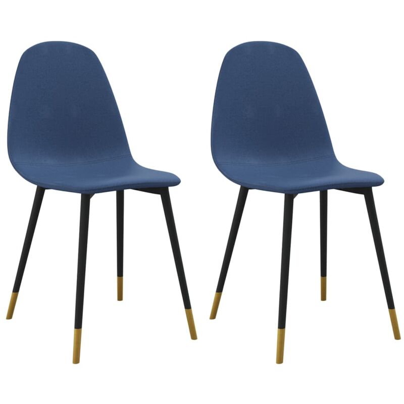 

vidaXL Sillas de comedor tela 2 uds azul - Azul