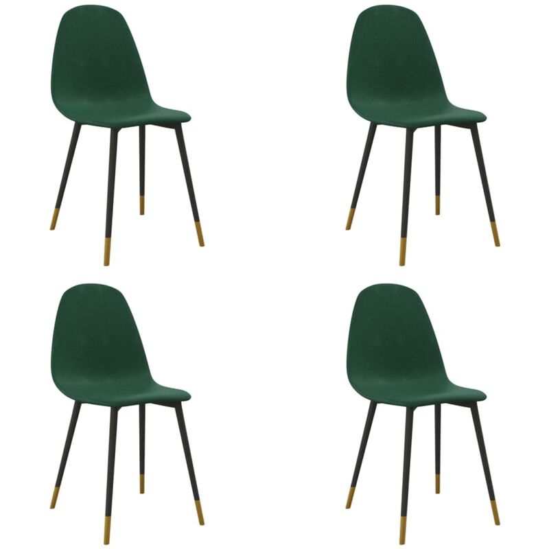 

vidaXL Sillas de comedor tela 4 uds verde - Verde