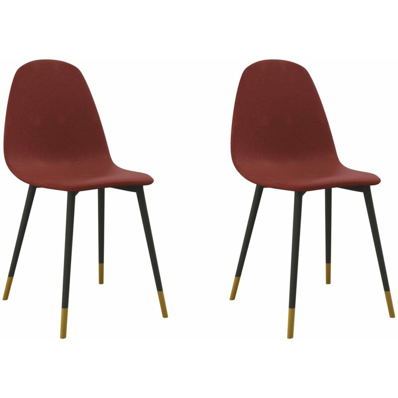 

vidaXL Sillas de comedor tela 2 uds rojo vino tinto - Rojo