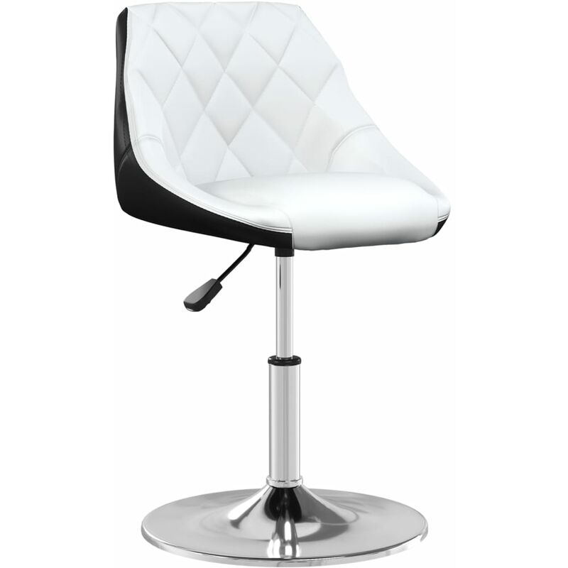 

vidaXL Silla de comedor cuero sintético blanco y negro - Blanco