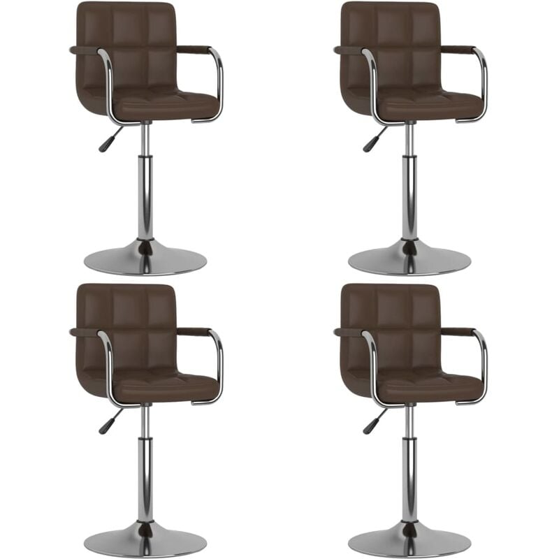 

vidaXL Sillas de comedor giratorias cuero sintético 4 uds marrón - Marrón