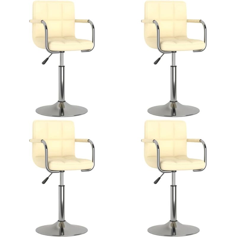

vidaXL Sillas de comedor giratorias cuero sintético 4 uds color crema - Crema