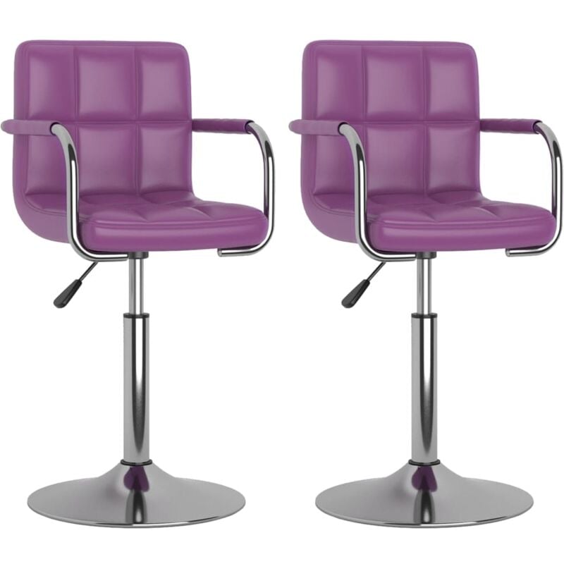 

vidaXL Sillas de comedor giratorias cuero sintético 2 uds morado - Púrpura
