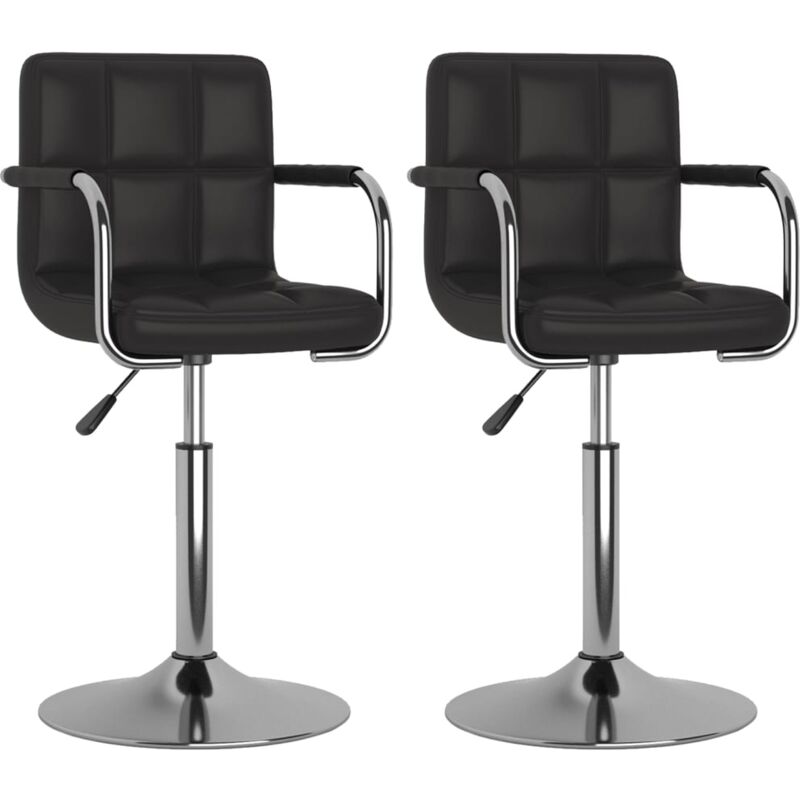 

vidaXL Sillas de comedor giratorias cuero sintético 2 uds negro - Negro