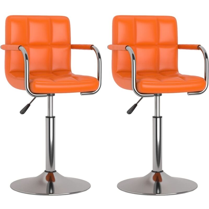 

vidaXL Sillas de comedor giratorias cuero sintético 2 uds naranja - Naranja
