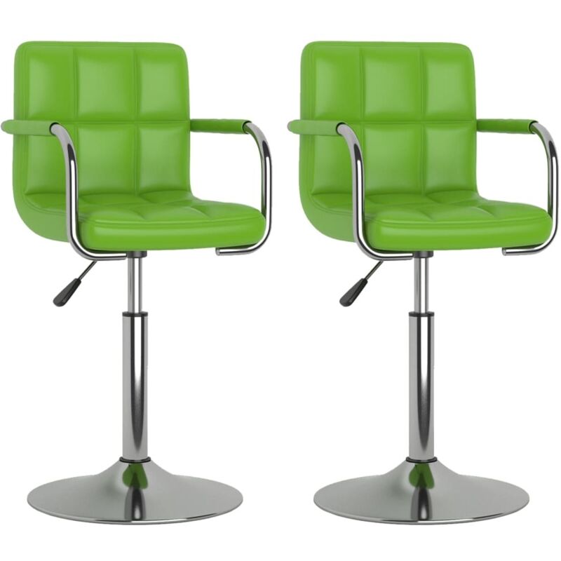 

vidaXL Sillas de comedor giratorias cuero sintético 2 uds verde - Verde