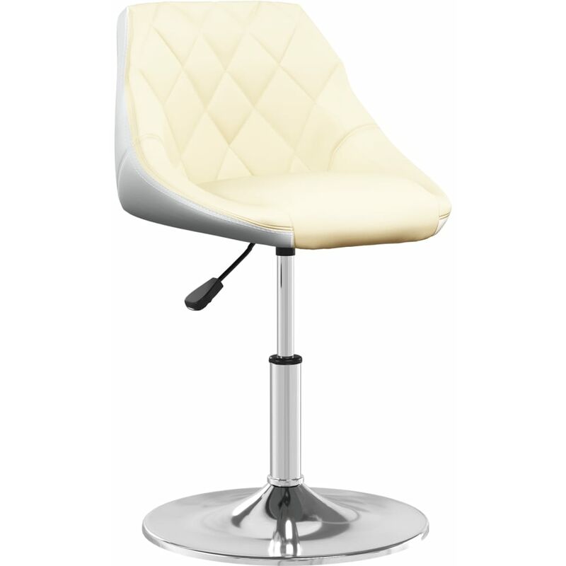 

vidaXL Silla de comedor cuero sintético crema y blanco - Crema