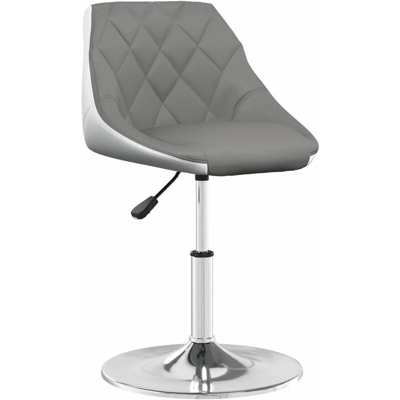 

vidaXL Silla de comedor cuero sintético gris y blanco - Gris