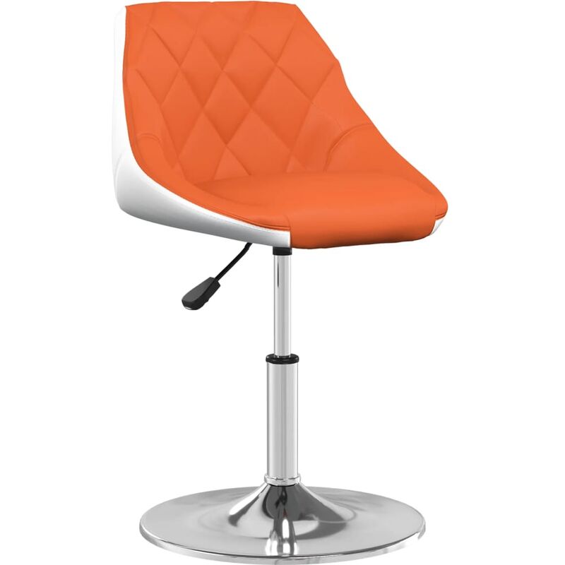 

vidaXL Silla de comedor cuero sintético naranjo y blanco - Naranja