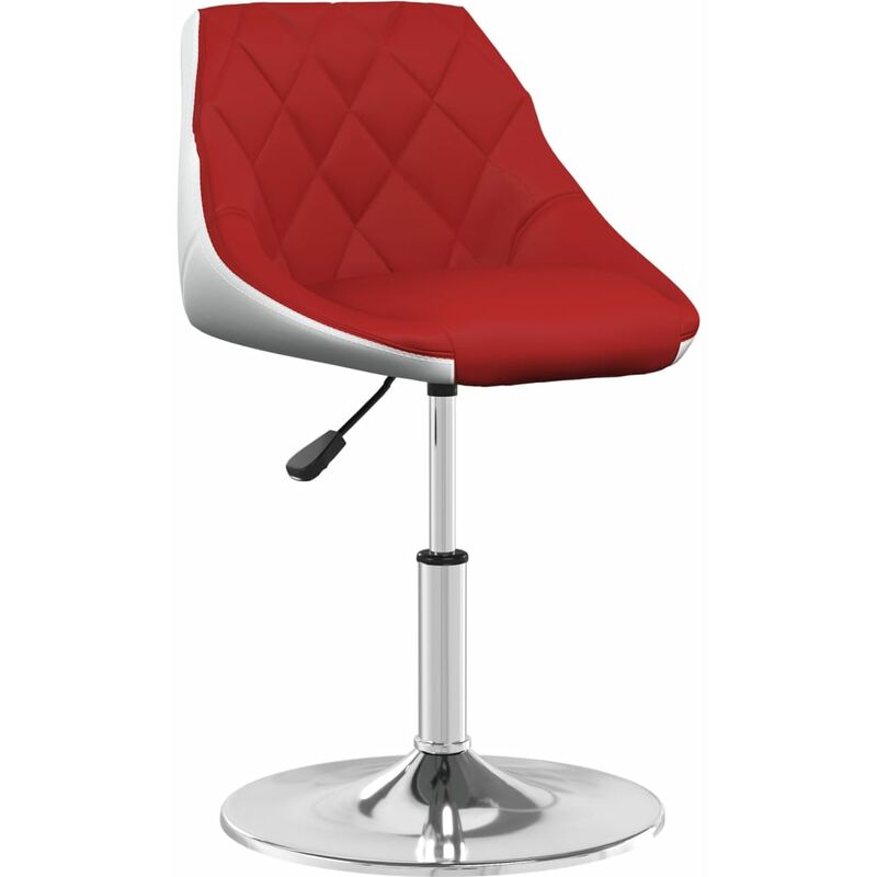 

vidaXL Silla de comedor cuero sintético vino tinto y blanco - Rojo