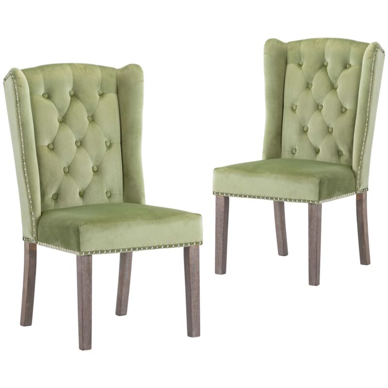 

Silla de Comedor de Terciopelo 2 Unidades Verde Claro - Verde - Vidaxl