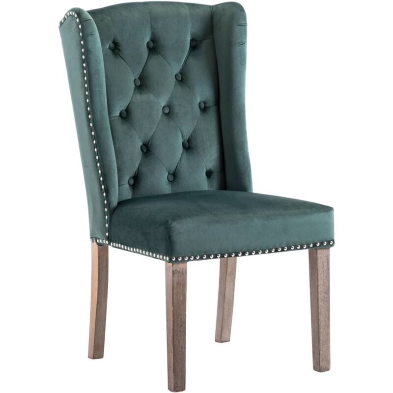 

vidaXL Silla de Comedor de Terciopelo Verde - Verde