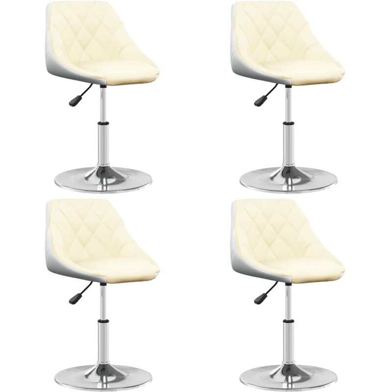 

Silla de comedor giratoria 4 uds cuero sintético crema blanco - Crema - Vidaxl