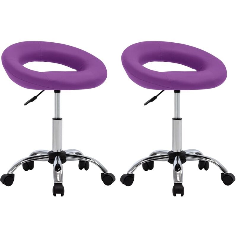 

vidaXL Sillas de comedor giratorias cuero sintético 2 unidades morado - Púrpura