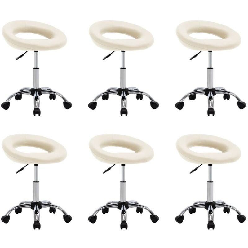 

Sillas de comedor giratorias cuero sintético 6 unidades color crema - Crema - Vidaxl