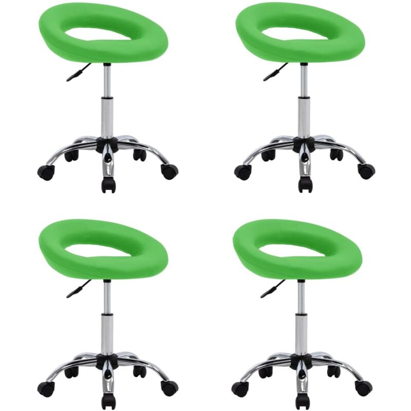 

vidaXL Sillas de comedor giratorias cuero sintético 4 unidades verde - Verde