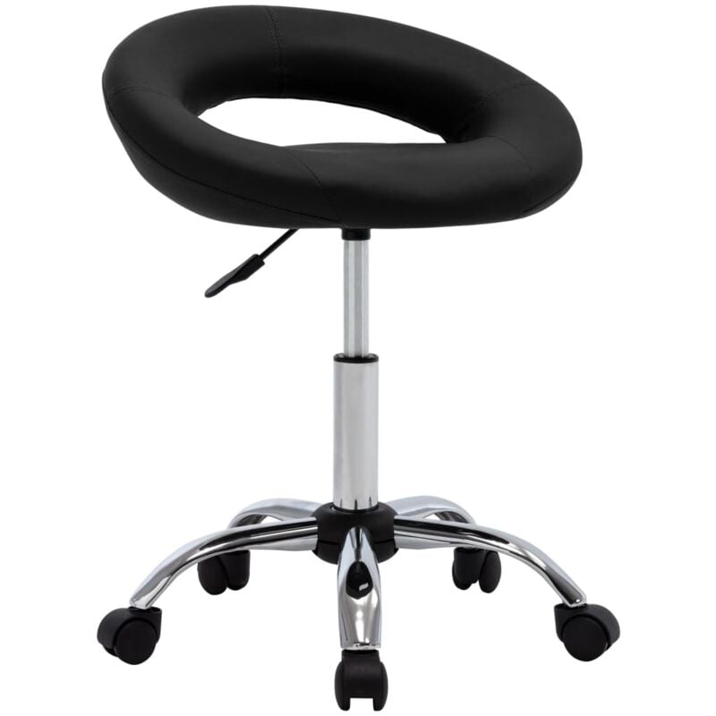 

vidaXL Silla de comedor giratoria cuero sintético negro - Negro