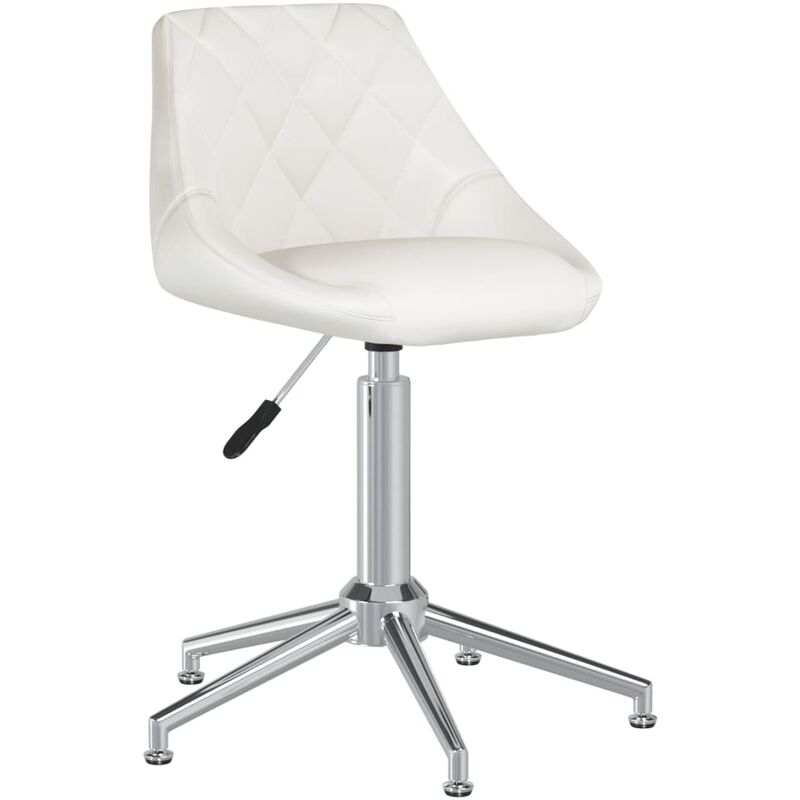 

vidaXL Silla de comedor giratoria cuero sintético blanco - Blanco