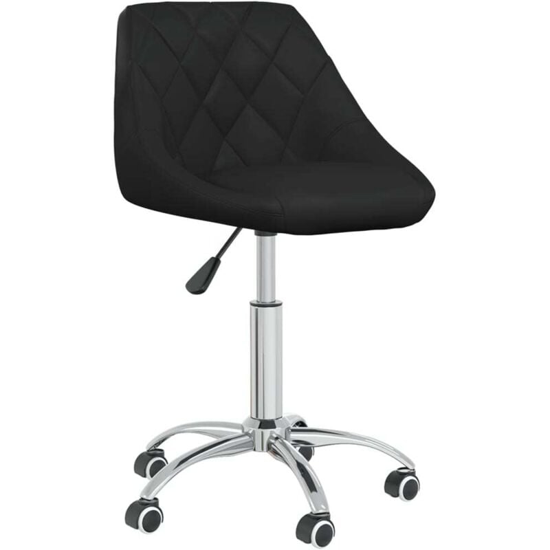 

vidaXL Silla de comedor giratoria cuero sintético negro - Negro