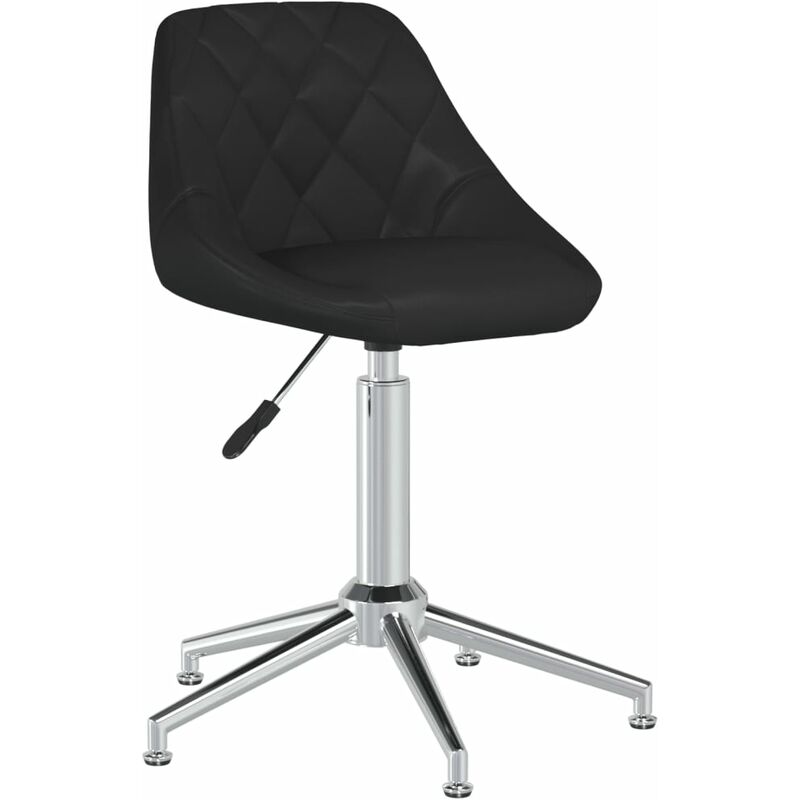 

vidaXL Silla de comedor giratoria cuero sintético negro - Negro