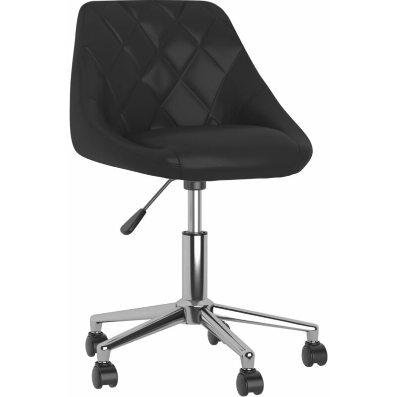 

vidaXL Silla de comedor giratoria cuero sintético negro - Negro
