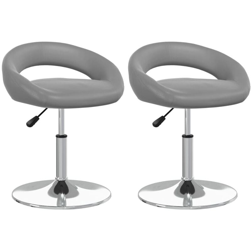 

vidaXL Sillas de comedor giratorias cuero sintético 2 uds gris - Gris