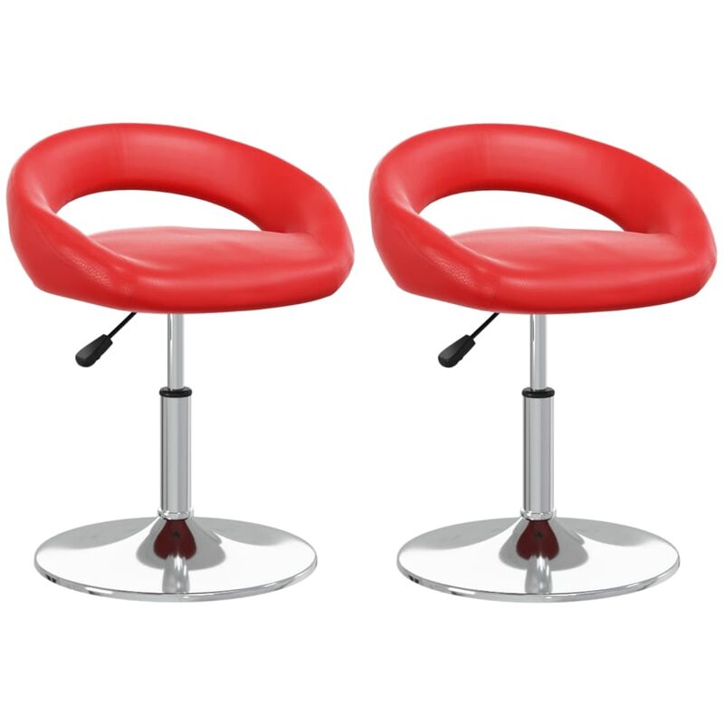 

vidaXL Sillas de comedor giratorias cuero sintético 2 uds rojo - Rojo