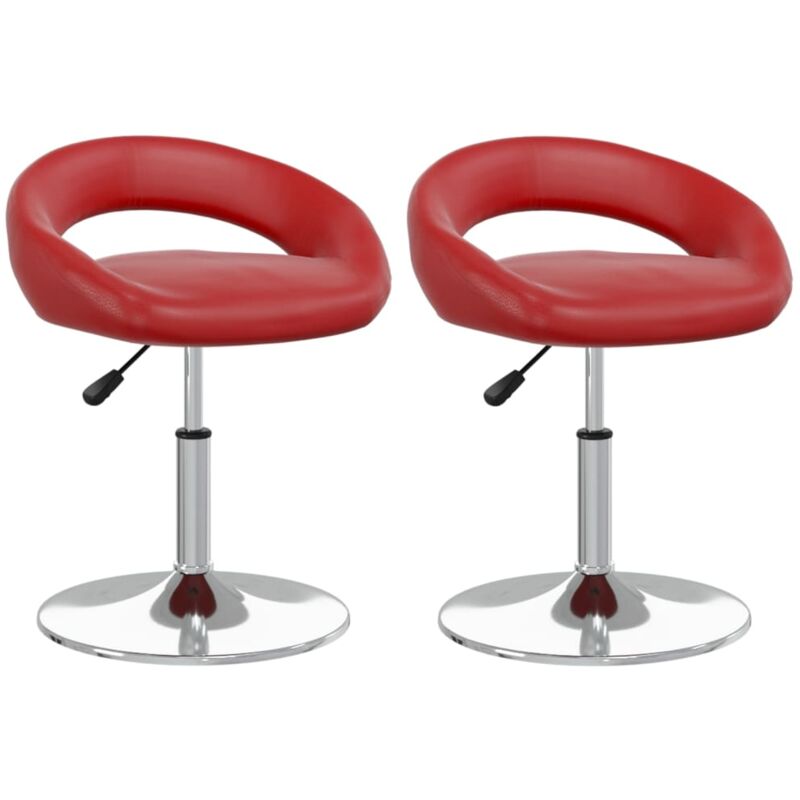 

vidaXL Sillas de comedor giratorias cuero sintético 2 uds rojo tinto - Rojo