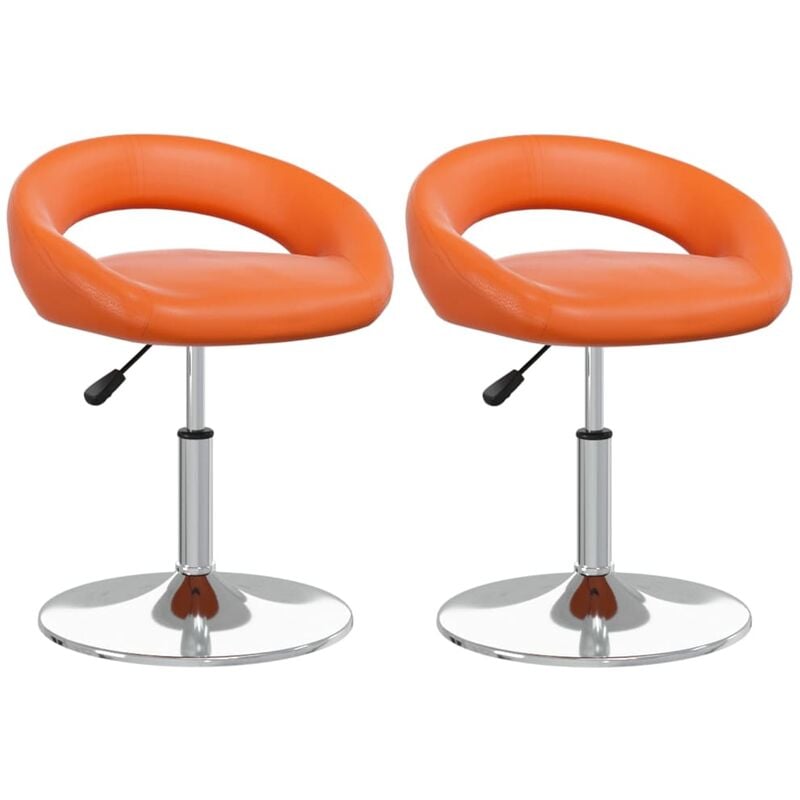 

vidaXL Sillas de comedor giratorias cuero sintético 2 uds naranja - Naranja