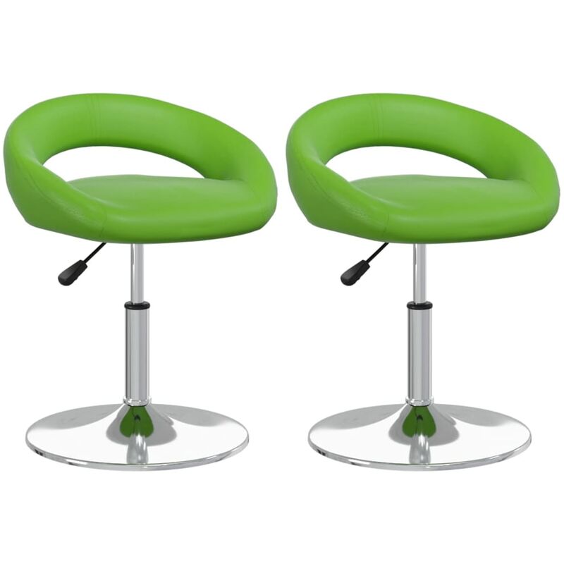 

vidaXL Sillas de comedor giratorias cuero sintético 2 uds verde - Verde